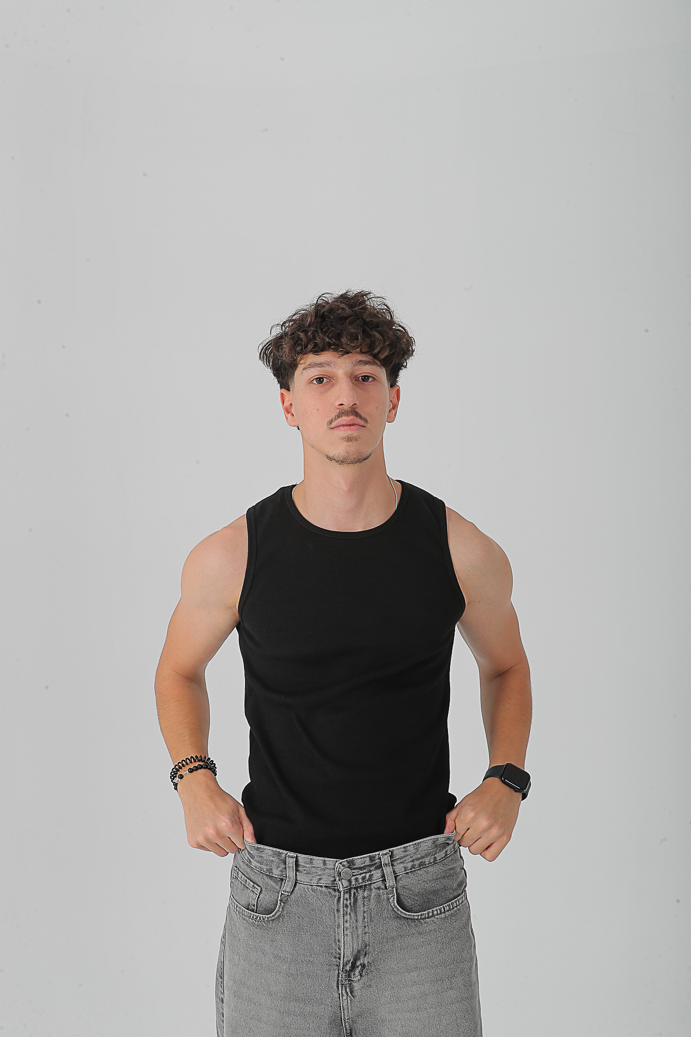 Black Basic Crew Neck Tanktop