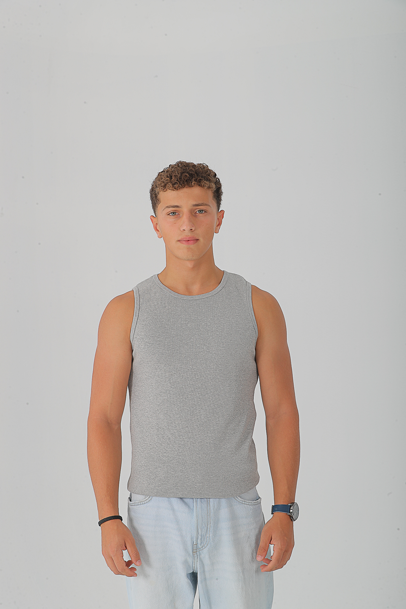 Grey Crewneck Tank Top