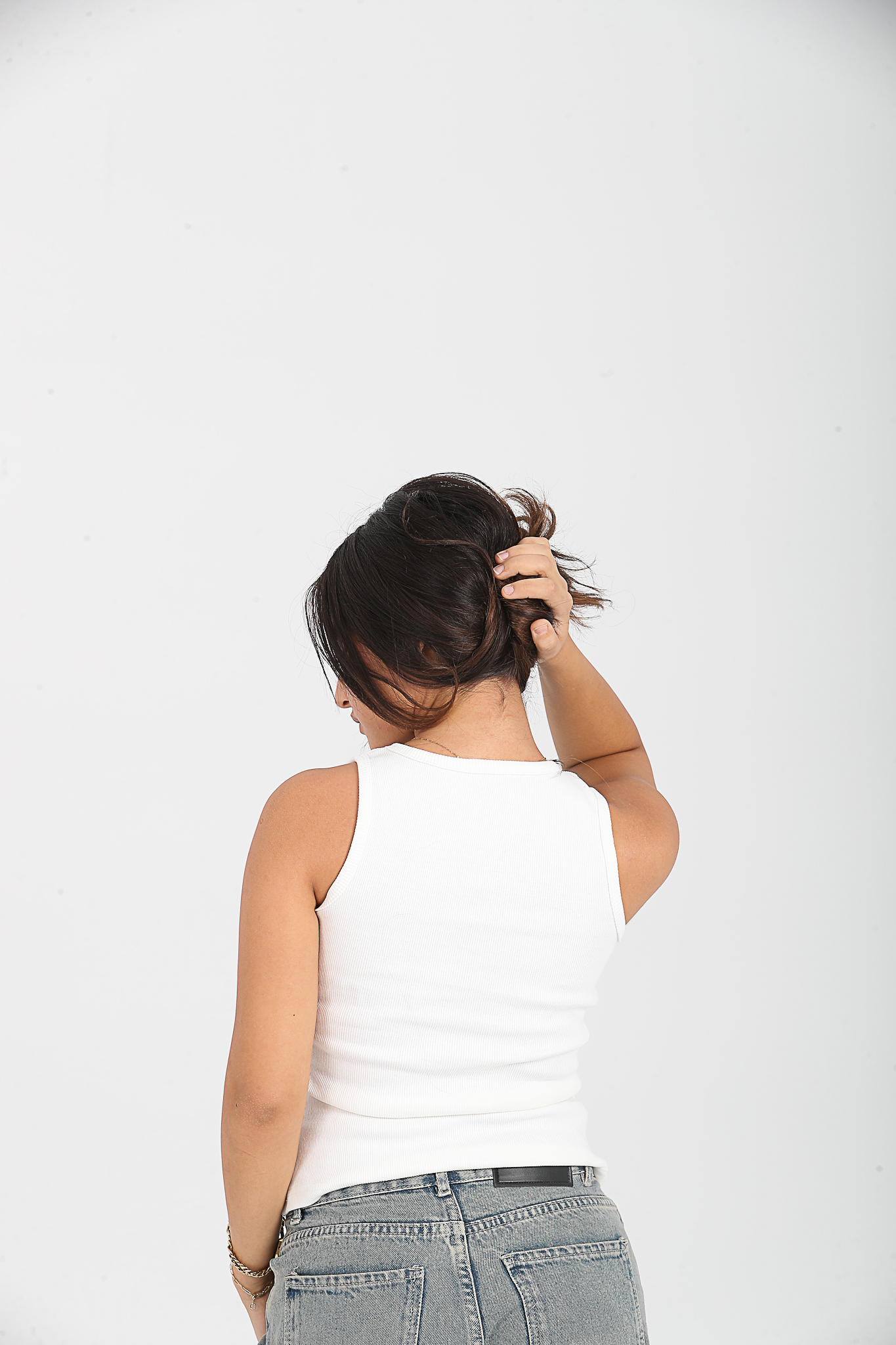 White Crewneck Tank Top